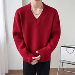 V-neck Pullover Knit Sweater