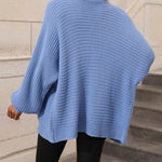 Zeagoo Women's Button Down Horizontal-Ribbing Longline Cardigan
