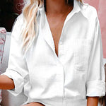 Zeagoo Zeagoo Women's Button Down Shirt Plus Size Long Sleeve Blouse Plain T Shirt with Pocket
