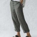 Zeagoo Button Loose Solid Leg Pants