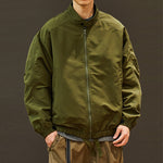 Stand-up Collar Loose Casual Solid Color Jacket