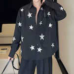 Starry Sky Print Loose-Fit Shirt