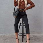 Zeagoo Solid Color Long Sleeve Blouse Pleated Elegant Cardigan Shirt for Women Casual Work Office Loose Fit 2026 | Under