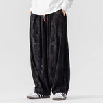 Corduroy Printed Casual Wide-Leg Pants