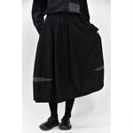 Color-blocked Wool Casual Tulip Skirt