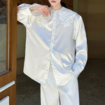 Retro Stand-up Collar Cloud Shoulder Shirt