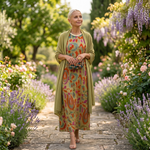 Danielle | Printed maxi dress and matching cardigan