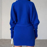 Zeagoo Women's Casual Two Pieces Sets Turtleneck Sweater and Mini Skirt Suits