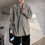 Striped Lapel Casual Loose Shirt