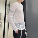 Mesh Hollow Sheer Cover-up T-Shirt