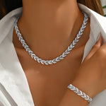 Berta - Wheat ear jewelry set with crystals