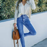 Zeagoo Ankle-length Skinny Jeans with Pockets