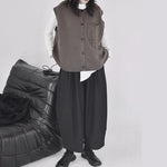Crew Neck Knitted Loose Sleeveless Vest