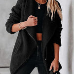 Zeagoo Casual Fleece Fuzzy Coats Faux Shearling Shaggy Jacket