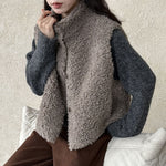 Sleeveless Faux Lamb Wool Vest