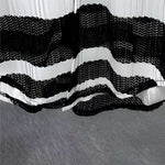 Thin Color Contrast Stripe Hollow Shirt