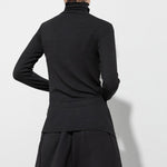 High-neck Printed Long-sleeved Slim-fit Shirt