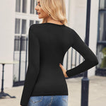 Zeagoo 2 Pack Women's Long Sleeve V Neck Slim Fit T Shirts