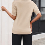 Zeagoo Casual V Neck Short Sleeve Knit Sweater (US Only)