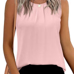 Zeagoo Blouse Top Chiffon T-Shirt Sleeveless Crew Neck Tops (DE Only)