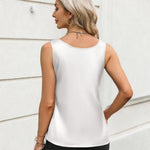 Zeagoo Silk Satin Tank Tops Scoop Neck Sleeveless Tops