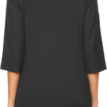Women's Business Casual V Neck Cuffed Sleeves Work Blouse Top - Zeagoo (Us Only)