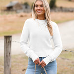 Zeagoo Women's Fall Crewneck Cropped Sweater