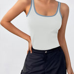Zeagoo 2 Packs Womens Ribbed Tank Tops Square Neck Tops