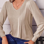 Zeagoo Blouse Women's Elegant Tunic Long Sleeve V-Neck Blouses (DE Only)
