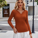 Zeagoo Long Sleeve T Shirts Casual V Neck Ribbed Tunic Tops