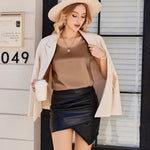 Zeagoo Satin Top Women's Elegant Silk Top Basic Blouse (DE Only)