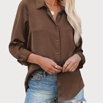 Zeagoo Blouses for Women Silk Button Down Shirts