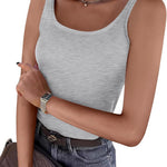 Zeagoo 2 Packs Womens Ribbed Tank Tops Square Neck Tops