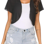 Zeagoo Bolero Chiffon Festive Short Sleeve Bolero Jacket (DE Only)