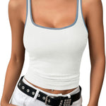 Zeagoo 2 Packs Womens Ribbed Tank Tops Square Neck Tops