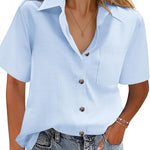 Zeagoo Blouse Women's Casual Short Sleeve Shirt (DE Only)