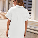 Zeagoo Women's Cotton Button Down Shirts Short Sleeve Casual Shirts