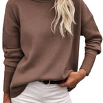 Zeagoo Pullover Women's Turtleneck Elegant Long Sleeve Jumper