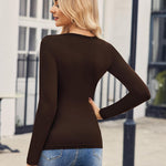 Zeagoo 2 Pack Women's Long Sleeve V Neck Slim Fit T Shirts