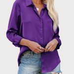 Zeagoo Blouses for Women Silk Button Down Shirts