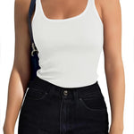Zeagoo 2 Packs Womens Ribbed Tank Tops Square Neck Tops