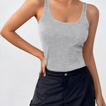 Zeagoo 2 Packs Womens Ribbed Tank Tops Square Neck Tops