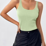 Zeagoo 2 Packs Womens Ribbed Tank Tops Square Neck Tops
