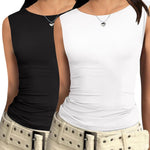 Zeagoo Going Out Tops Slim Fit Sleeveless Crop Tank Tops