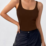 Zeagoo 2 Packs Womens Ribbed Tank Tops Square Neck Tops