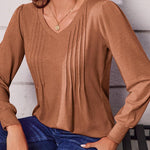 Zeagoo Blouse Women's Elegant Tunic Long Sleeve V-Neck Blouses (DE Only)