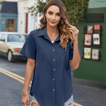 Zeagoo Blouse Women's Casual Short Sleeve Shirt (DE Only)