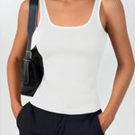 Zeagoo 2 Packs Womens Ribbed Tank Tops Square Neck Tops