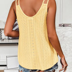 Zeagoo Flowy Strap Eyelet Embroidery Sleeveless Casual Tank Top