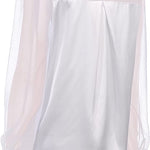 Womens V Neck Button Down Shirts Satin Silk Blouse Mesh Long Sleeve Casual Work Tops - Zeagoo (Us Only)